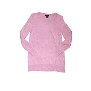 J Crew Womens Pink Merino100% Wool Long Sleeve Sweater Small Classic Fall Winter